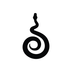Fototapeta premium Snake silhouette vector on white background