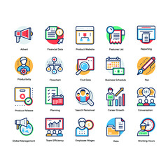 Flat Design Vector Icons Pack Of Project Management 