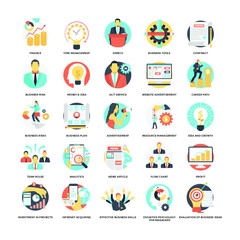 Human Resource Flat Vector Icons Collection 