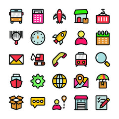 Shipping and Delivery Flat Icons