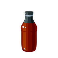 Barbecue sauce bottle, bbq condiment, vector illustration cartoon icon isolated on white background.