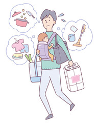 家事育児が忙しい男性