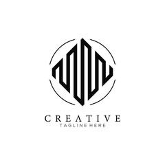 Minimalist trendy shapes, with circle line, simple universal geometric monogram logo template