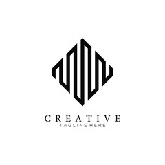 Minimalist trendy shapes, simple universal geometric monogram logo template