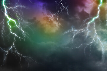 Lightning, thunder cloud dark cloudy sky