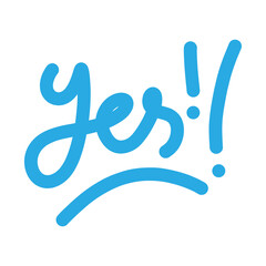 Yes !! - vector illustration, stylish print for t shirts, posters, cards and prints with signs and doodle elements. 