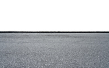 Asphalt road isolated on white background