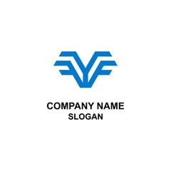 FF letter initial logo, bold F letter mirrored forming triangle diamond.