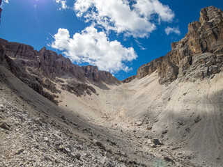 Pisciadu via ferrata of the Sella group near Piz Boe