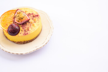 Raw homemade mango cake.