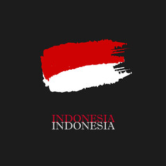 Indonesia Happy Independence Day, anniversary on August 17 each year. This red and white flag design is made of artistic watercolor brush paint vector.