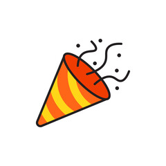 Party popper icon design isolated on white background
