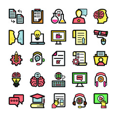 School and Education Flat Icons Collection 