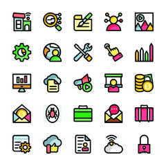 Flat Vector Icons Collection Of Digital Marketing