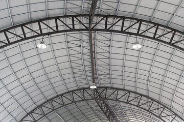 Metal ceiling structure.