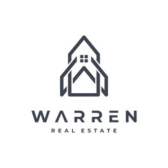 real estate logo concept with letter w element.