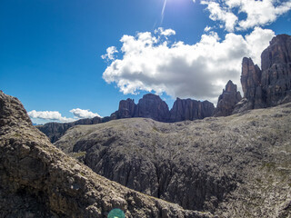 Pisciadu via ferrata of the Sella group near Piz Boe