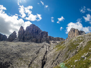 Pisciadu via ferrata of the Sella group near Piz Boe