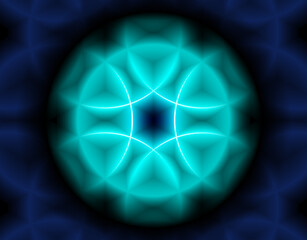 Abstract dark blue abstract background image, circle shape crossed back and forth.