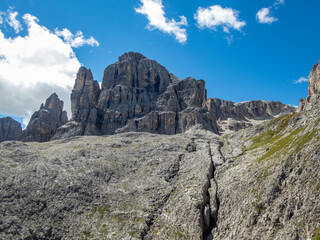 Fototapeta premium Pisciadu via ferrata of the Sella group near Piz Boe