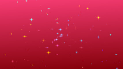 Christmas colorful starry on red gradient background.