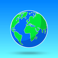 Globe with world map. Earth. Vector illustration.