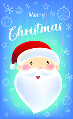 Santa Claus, Merry Christmas calligraphy lettering design. Creative typography for holiday greeting.