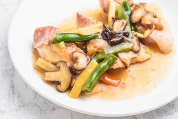 赤魚の中華餡かけ