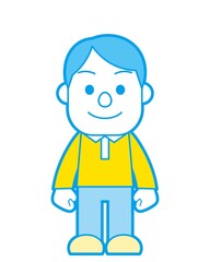 若い 男性 立ち姿 シンプルカラー