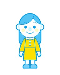 Obraz premium 若い 女性 立ち姿 シンプルカラー