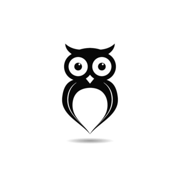 Simple Owl icon with shadow
