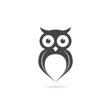 Simple Owl icon with shadow
