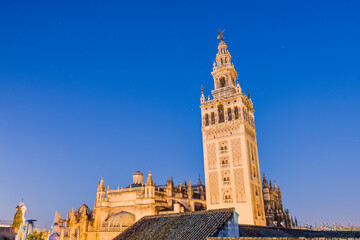Giralda in the city of Seville in Andalusia, Spain.