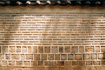 Korean traditional stone wall at Jongmyo Shrine in Seoul, Korea