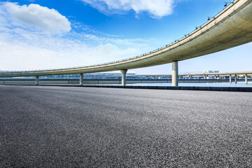 Fototapeta na wymiar Asphalt highway and viaduct in Shanghai,China.