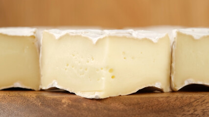 cheese Camembert Delicious pieces of white mold cheeses with soft textures Camembert close up