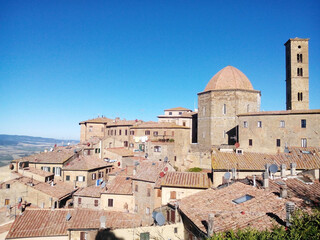 Old buildings of the city of Volterra, Italy