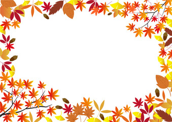 ベクターイラスト秋の紅葉フレーム