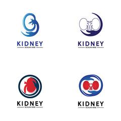 Health and Care Kidney Logo Design Concept. Urology Logo Vector Template