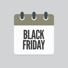Black friday - vector icon calendar day, sale