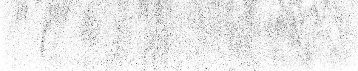 Black Grainy Texture Isolated On White Background. Dust Overlay. Dark Noise Granules. Wide Horizontal Long Banner For Site. Vector Design Elements, Illustration, EPS 10.