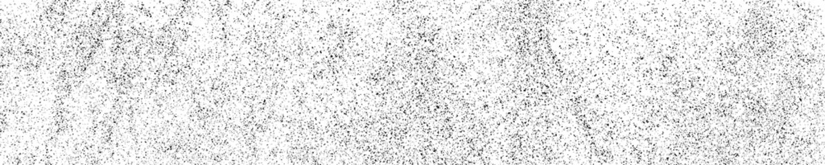 Black Grainy Texture Isolated On White Background. Dust Overlay. Dark Noise Granules. Wide Horizontal Long Banner For Site. Vector Design Elements, Illustration, EPS 10.