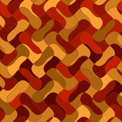 intersecting waves. abstract brown and red shapes. vector seamless pattern. repetitive background. textile fabric swatch. wrapping paper. continuous print. design element for phone case, apparel decor
