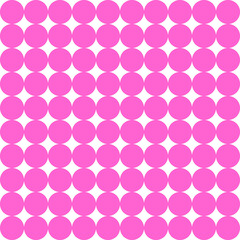 Seamless pattern. White  background with pink circles . Vector illustration.