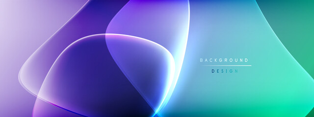 Vector abstract background - liquid bubble shapes on fluid gradient with shadows and light effects. Shiny design template for text