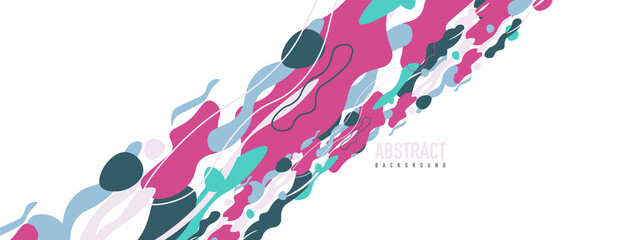 Trendy liquid style shapes abstract design, dynamic vector background for placards, brochures, posters, web landing pages, covers or banners