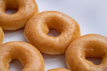 selective focus donut snack top view for junk food illustration concept