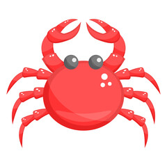 

Flat design of crab icon, seafood vector 
