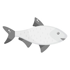 
Aquatic craniate animal, icon of fish in flat style 
