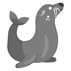 
Modern trendy flat design of fur seal icon
